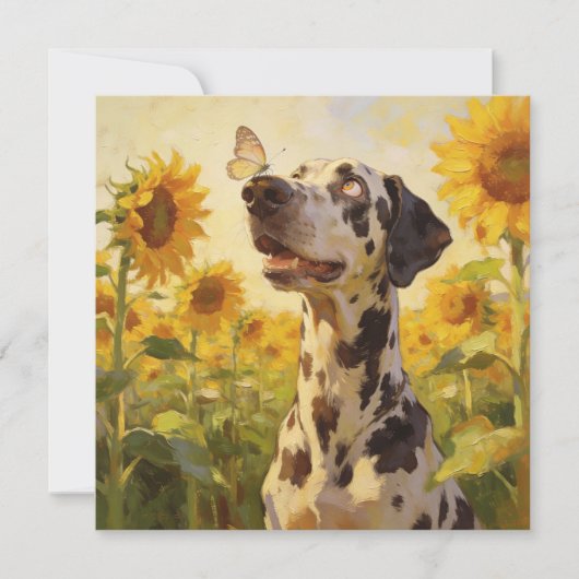 Cute Dog Sunflower Birthday Any Occasion Card (正面)