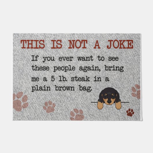 Cute Dog This Is Not A Joke ドアマット (正面)