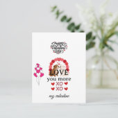 Cute Dog Valentine’s Day Card – “Love You More シーズンポストカード (スタンド正面)