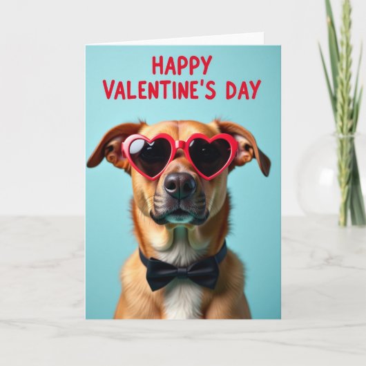 Cute Dog Valentines Day Card カード (正面)