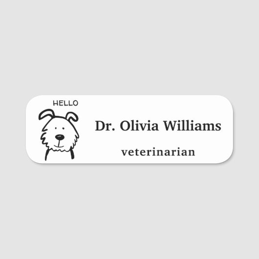 Cute Dog Veterinarian 名札 (正面)