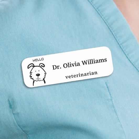 Cute Dog Veterinarian 名札