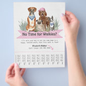 Cute Dog Walker Flyer Tear Sheet Pink Banner チラシ (手)
