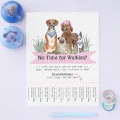 Cute Dog Walker Flyer Tear Sheet Pink Banner チラシ (シングル)