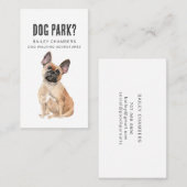 Cute Dog Walker French Bulldog Pet Care 名刺 (正面/裏面)