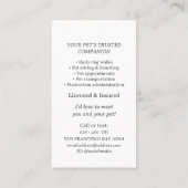 Cute Dog Walker Pet Sitter Girl Business Card 名刺 (裏面)