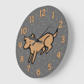 Cute Dog Wall Clock with Large 12 Hour Numbers ラージ壁時計 (傾斜)