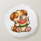 Cute Dog Watermelon ラウンドクッション (裏面)