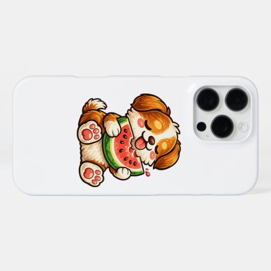 Cute Dog Watermelon iPhoneケース (裏面横)