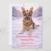 Cute Dog with Christmas Tender Quote Holiday Card シーズンカード (正面)