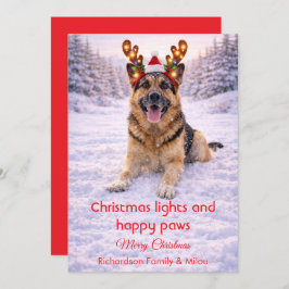 Cute Dog with Christmas Tender Quote Holiday Card シーズンカード