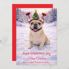 Cute Dog with Christmas Tender Quote  Holiday Card シーズンカード