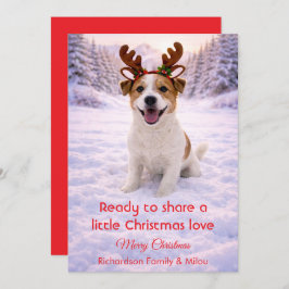 Cute Dog with Christmas Tender Quote  Holiday Card シーズンカード
