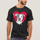 Cute Dog With Heart Fighting Dogs Tシャツ (正面)