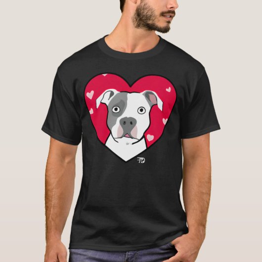 Cute Dog With Heart Fighting Dogs Tシャツ (正面)