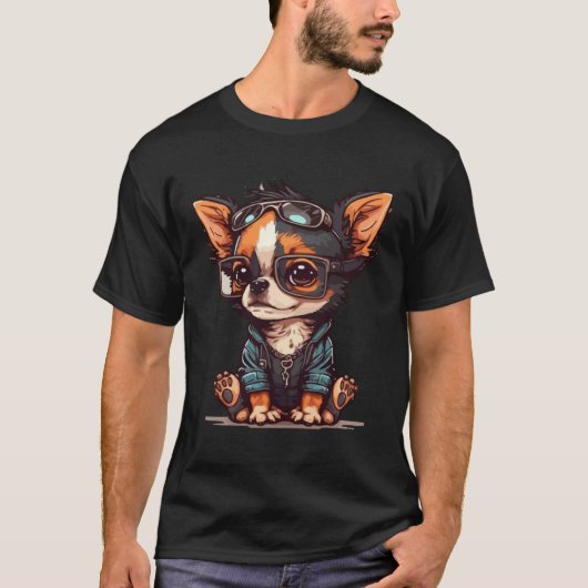 Cute Dog with Sunglasses  1 Tシャツ (正面)