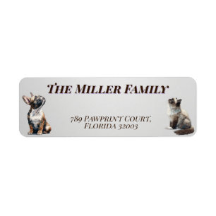Cute dogs and cats look up Personalized ラベル