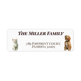 Cute dogs and cats look up Personalized ラベル