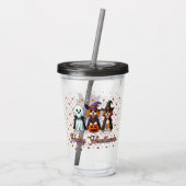 Cute Dogs as ghost, witch, & vampire  アクリルタンブラー (裏面)