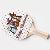 Cute Dogs as ghost, witch, & vampire  卓球ラケット (横)