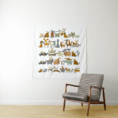 Cute dogs collection, sketch vintage illustration タペストリー (インサイチュ)