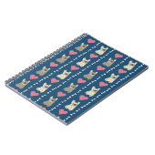 Cute dogs, Frenchie, hearts, and bones ノートブック (左側)