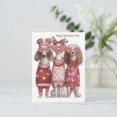 Cute Dogs Hearts Pullover Valentine`s Day Card  ポストカード (スタンド正面)