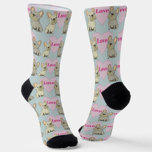 Cute dogs Love ソックス (傾斜あり)