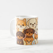Cute dogs mug コーヒーマグカップ (正面左)