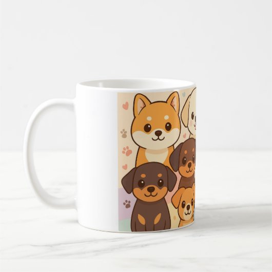 Cute dogs mug コーヒーマグカップ (左)