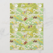 Cute Dogs With Daisy Flowers Seamless Pattern 招待状 (正面)