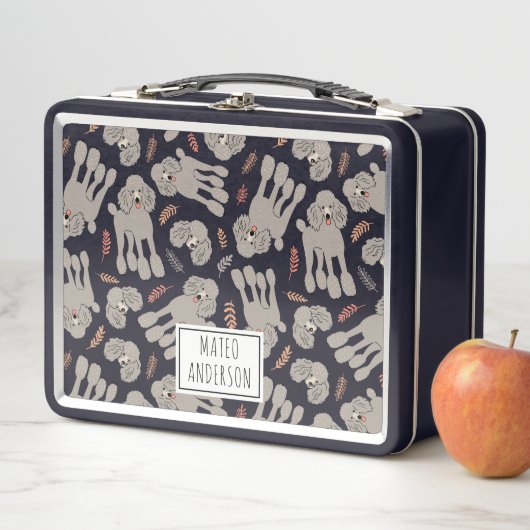 Cute Dogs with Plants Personalized Name メタルランチボックス (インサイチュ)