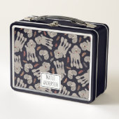 Cute Dogs with Plants Personalized Name メタルランチボックス (正面)