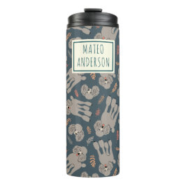 Cute Dogs with Plants Personalized Name Green タンブラー