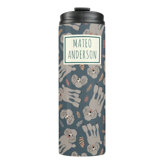 Cute Dogs with Plants Personalized Name Green タンブラー (正面)