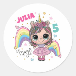 Cute Doll Girl Sticker ラウンドシール