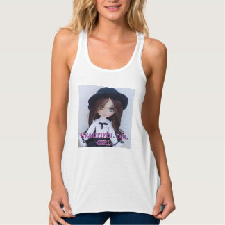 Cute Doll Girl Tank Top – Handmade Style Artistic  タンクトップ