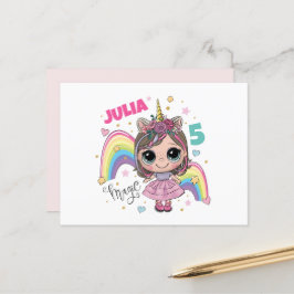 Cute Doll Girl Thank you card ポストカード
