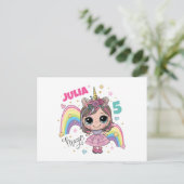 Cute Doll Girl Thank you card ポストカード (スタンド正面)