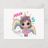 Cute Doll Girl Thank you card ポストカード (正面)