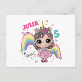Cute Doll Girl Thank you card ポストカード