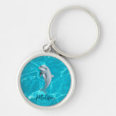 Cute Dolphin In The Water Keychain キーホルダー (正面)