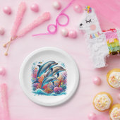 Cute dolphin lovers party ペーパープレート (パーティー)