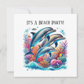 Cute dolphin lovers party  招待状 (正面)