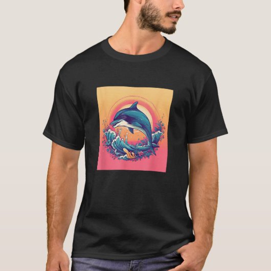 Cute Dolphin Men Women Kids Aquatic Ocean 2 Tシャツ (正面)