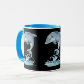 Cute Dolphin Mug – Dive into Joy | Retro Ocean Aes マグカップ (正面左)