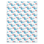 Cute dolphin with Santa hat cartoon テーブルクロス (正面)