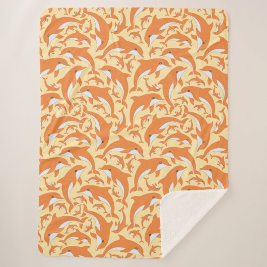 Cute Dolphins シェルパブランケット (正面)