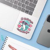 Cute Dolphins Puns Dolphinitely In Love With You シール (ノートパソコンとiPhone)
