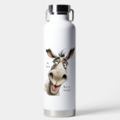 Cute Donkey saying Hi there, how're you doing.  ウォーターボトル (正面)